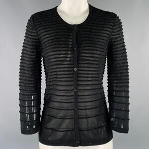 YIGAL AZROUEL Size S Black Knit Ribbed Cardigan